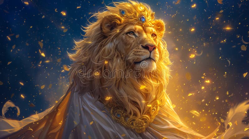Lion majestueux avec un illustration libre de droits