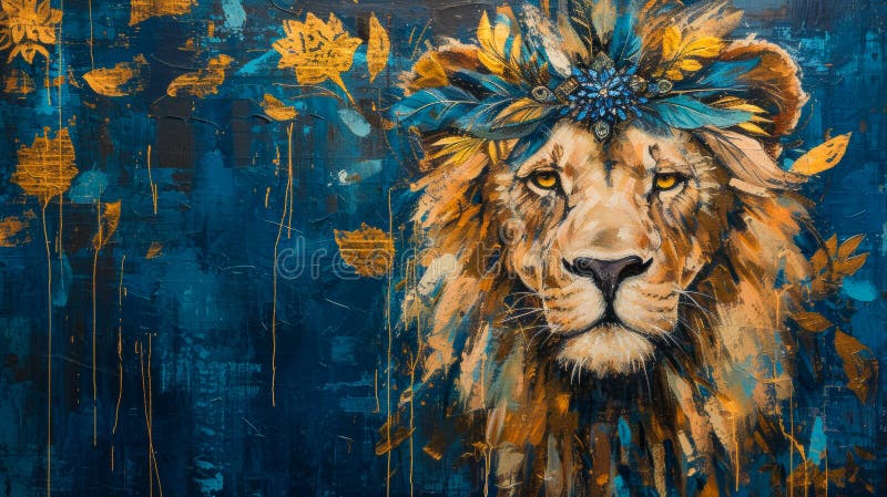 Lion majestueux avec un illustration de vecteur