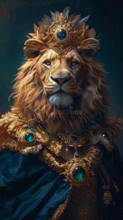 Lion majestueux avec un illustration libre de droits