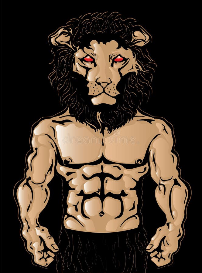Lion man stock vector. Illustration of pack, fitness - 21356633