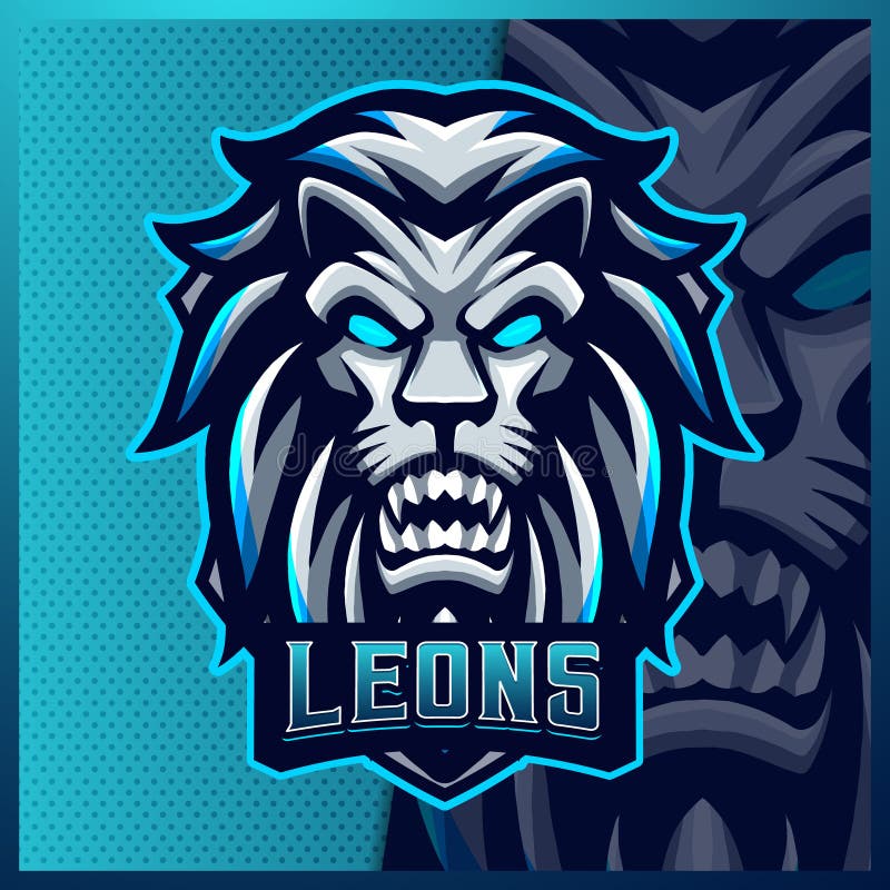 Lion Mascot Esport Logo Design Illustrations Vector Template ...