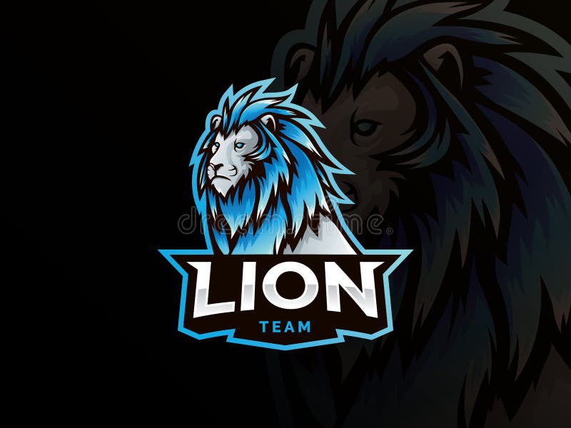 Lion head gaming logo Royalty Free Vector Image