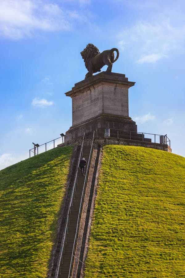 Lion Mound Monument in Waterloo Belgium Editorial Image Image of