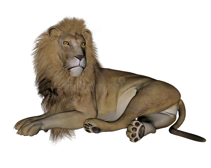 Lion resting - 3D render