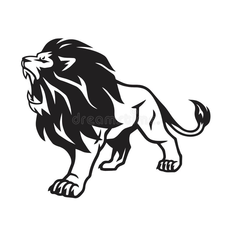 lion roaring outline