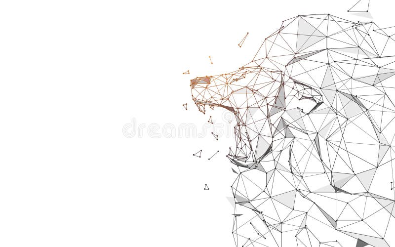 Lion Roaring från linjer, trianglar och partikelstildesign royaltyfri illustrationer Lion Roaring från linjer, trianglar och partikelstildesign royaltyfri illustrationer
