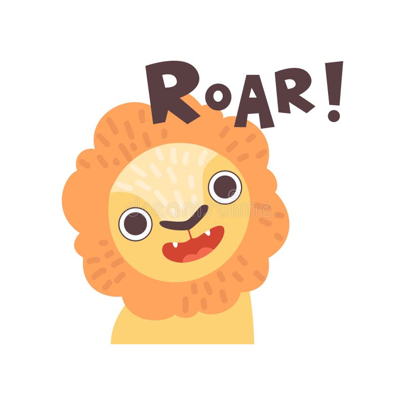 Lion Roaring gullig tecknad film djura görande Roar Sound Vector Illustration royaltyfri illustrationer Lion Roaring gullig tecknad film djura görande Roar Sound Vector Illustration royaltyfri illustrationer
