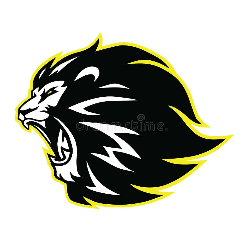 Lion Roaring Head Logo, Sign, Vector Black and White Design Icon vector illustration Lion Roaring Head Logo, Sign, Vector Black and White Design Icon vector illustration