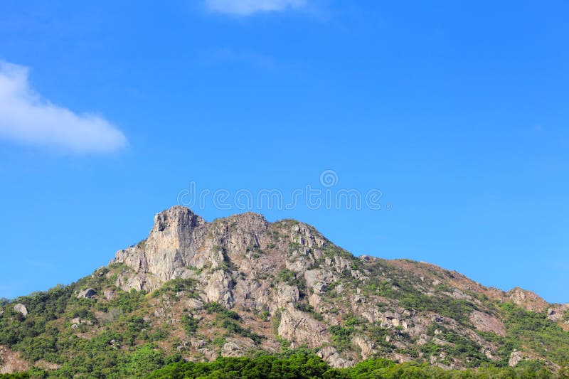 Lion Rock mountain stock image