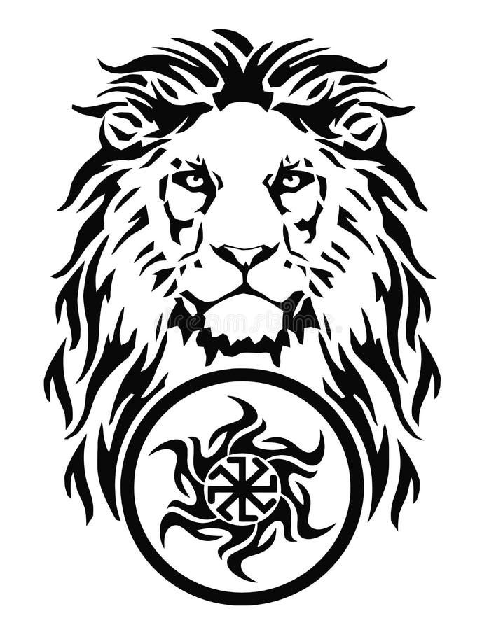 The Lion`s Head and Celtic Swastika, Drawing for Tattoo Stock Vector -  Illustration of christianity, logo: 217396139