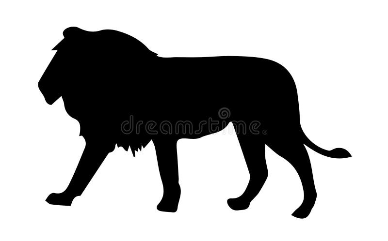 Lion Silhouette White Background King King of Forests vector illustration