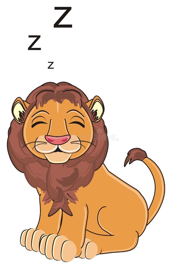 Sleep lion stock illustration. Illustration of painting 6813702