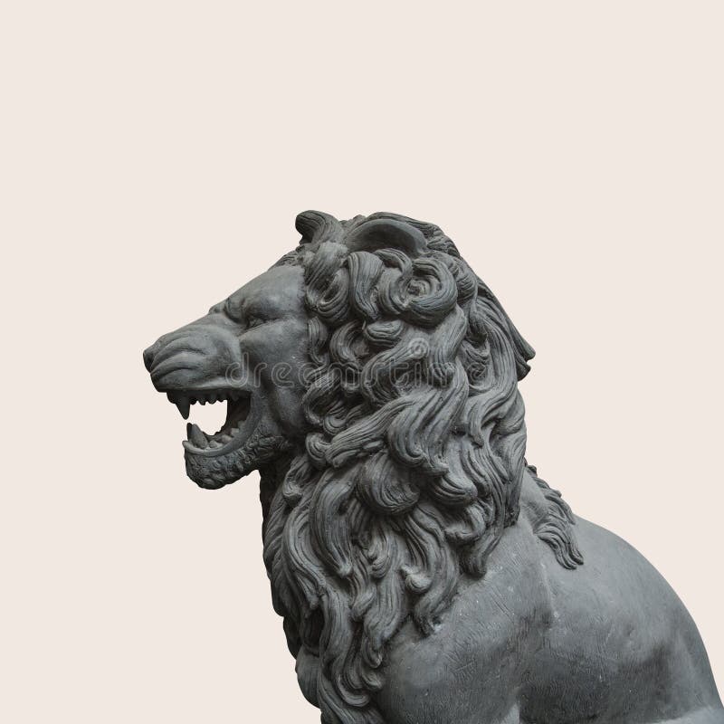 Lion Statue Cutout come elemento di progettazione immagine stock libera da diritti