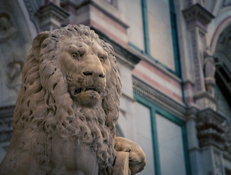 Lion statue florence stock image. Image of architecture 78379221