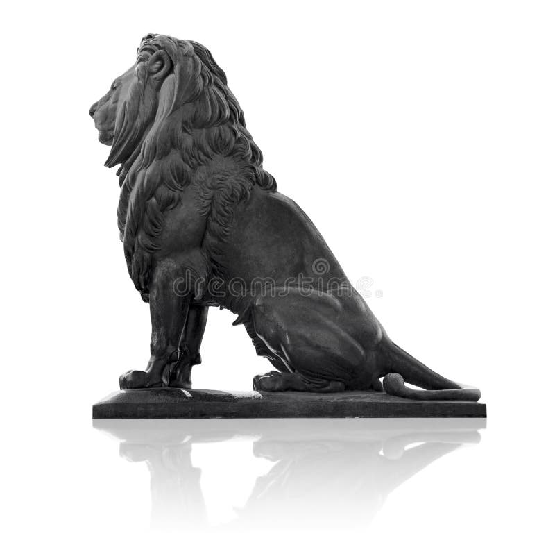 Lion Statue su bianco fotografia stock