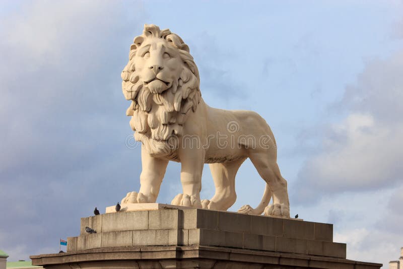 Lion Statue on Westminster Bridge, London Stock Photo Image of