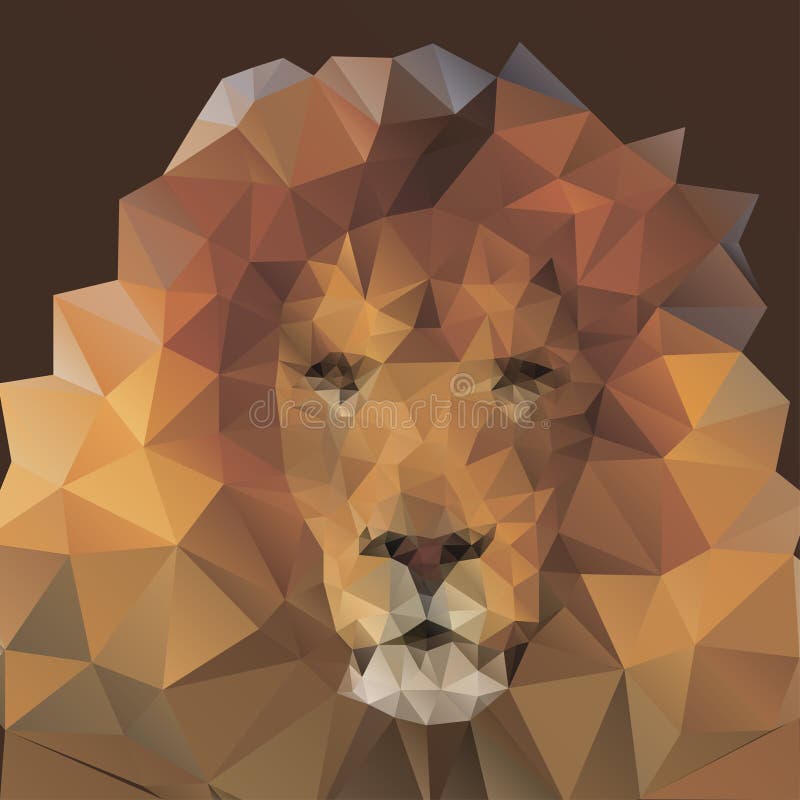 Lion in the style of origami