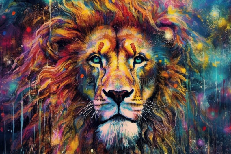 Lion-king, Watercolor Painting, Predator of Animals, Wildlife Painting ...