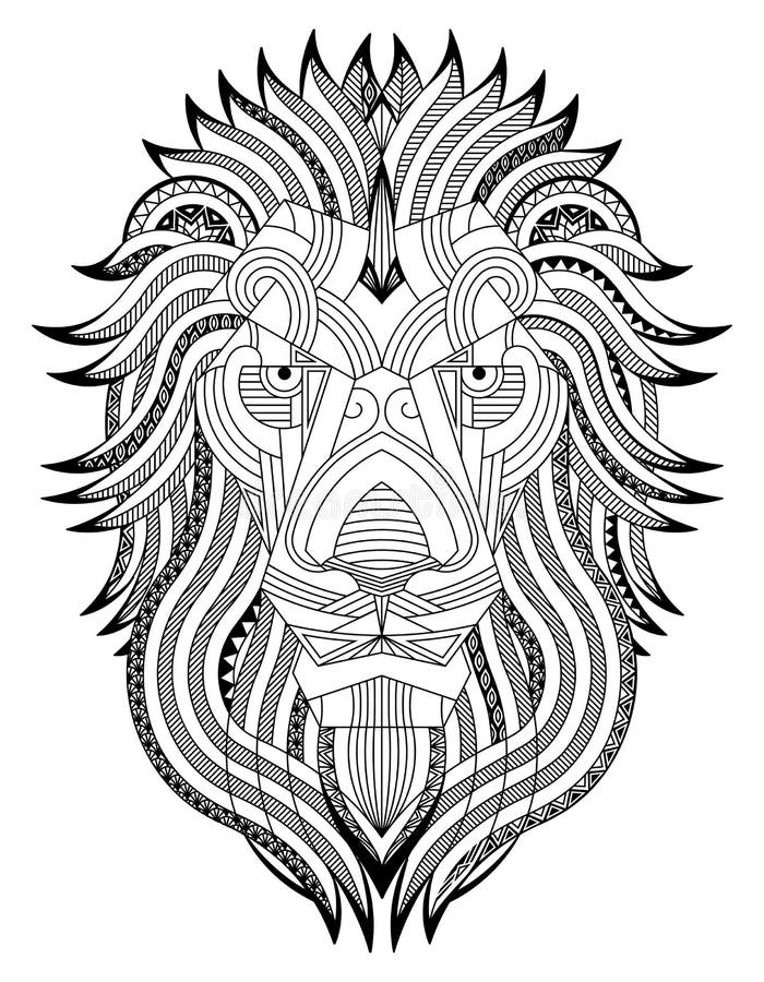 Download Lion zentangle stock vector. Illustration of isolated ...