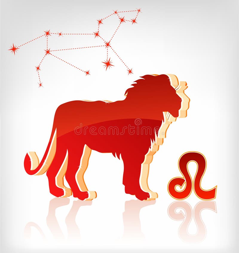 Lion Zodiac Astrology Icon for Horoscope Stock Illustration