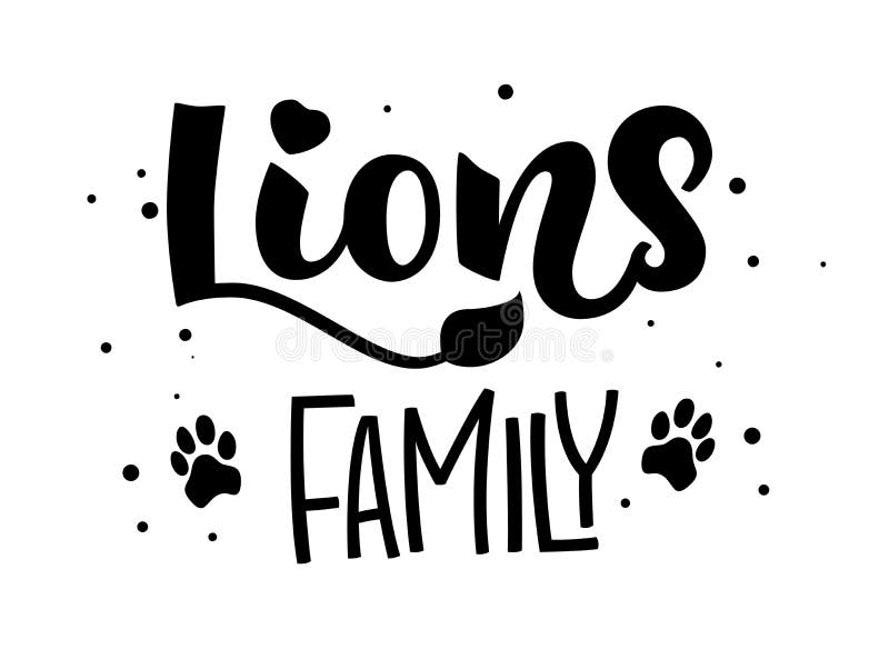 Tiger`s Family Set of Hand Draw Calligraphy Script Lettering Whith Dots,  Splashes and Whiskers Decore Stock Illustration - Illustration of  inspirational, hand: 145551413