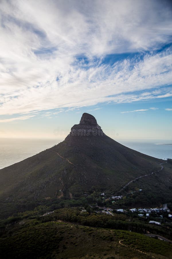 View of Lions Head Mountain in South Africa Stock Image Image of