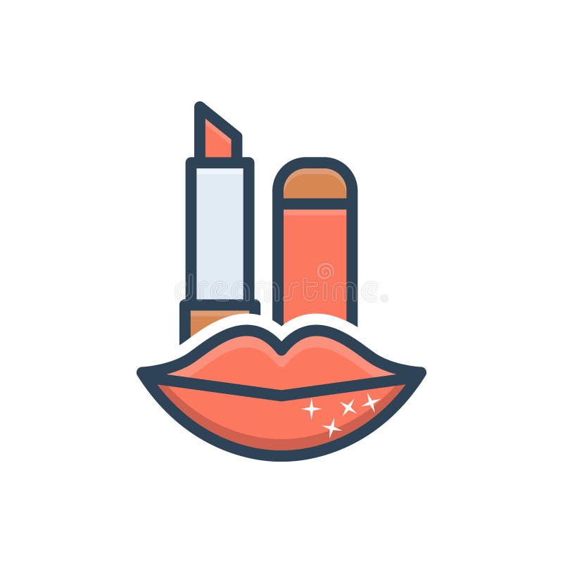 Color Illustration Icon for Lip Care, Balm and Softness Stock