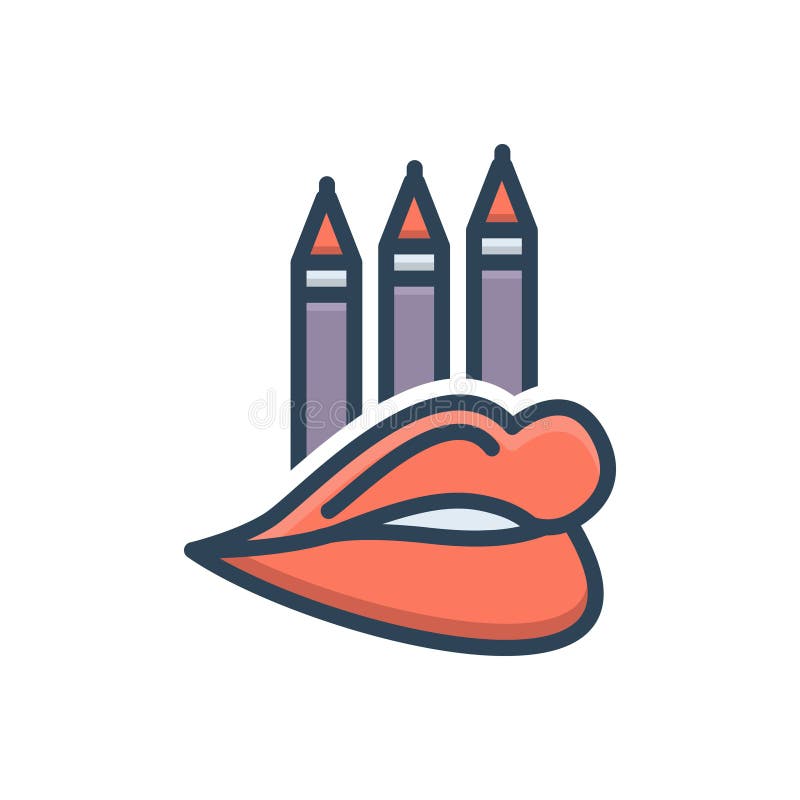 Color Illustration Icon for Lip Liner, Pencil and Cosmetic Stock Illustration Illustration of