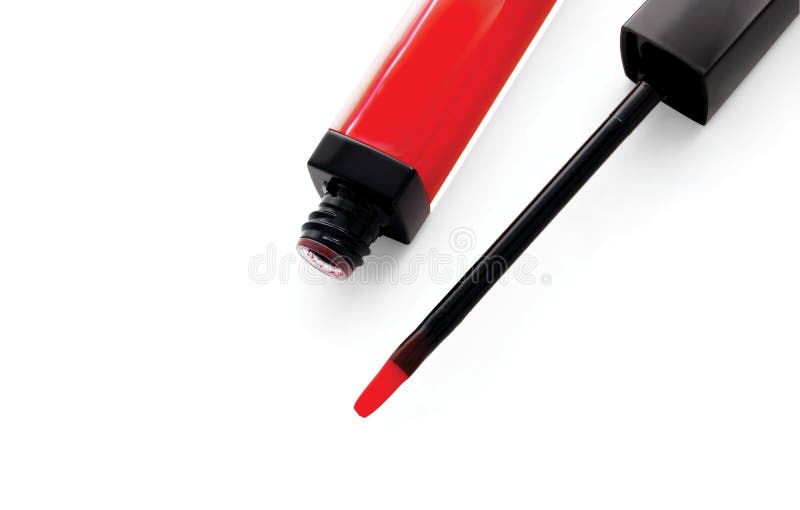 Lipgloss with applicator royalty free stock photography Lipgloss with applicator royalty free stock photography