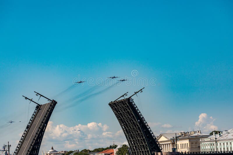 21 2019 Lipiec, St Petersburg, Rosja Próba morska parada obrazy stock 21 2019 Lipiec, St Petersburg, Rosja Próba morska parada obrazy stock