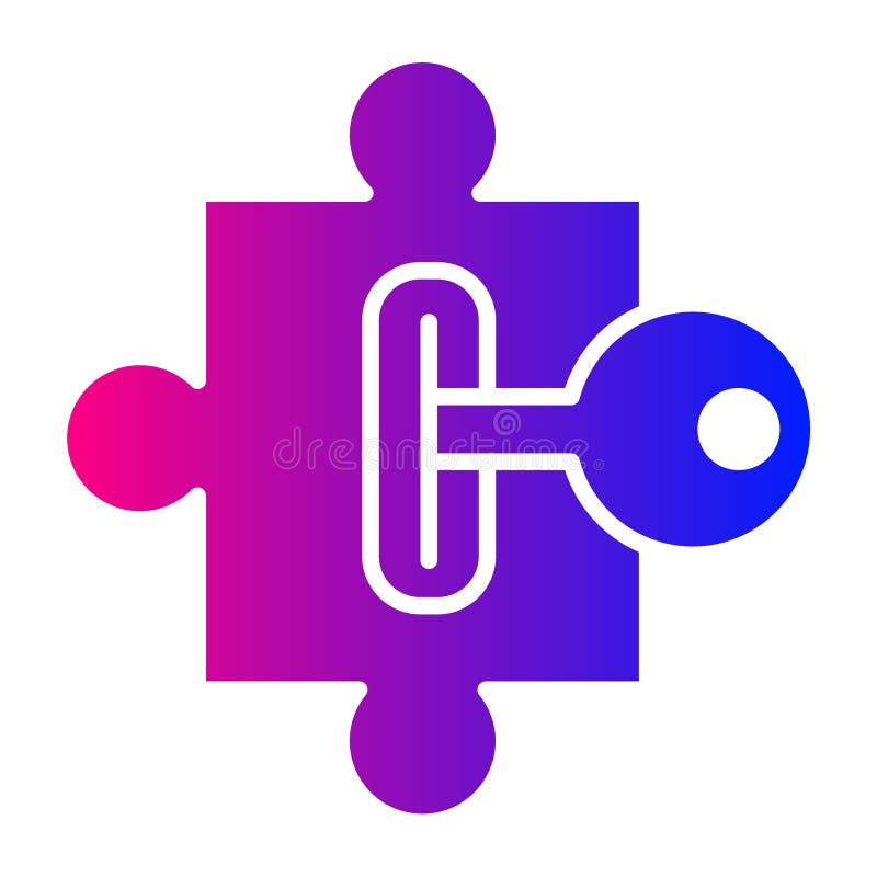 Lipire puzzle. cheie către succes. debloca maestrul potențial puzzle. pictogramă vectorială. stock illustration