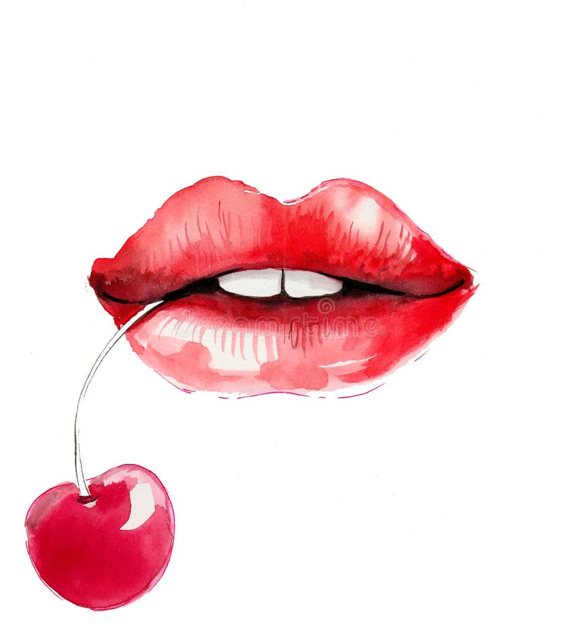 Lips And Cherry Stock Illustration Illustration Of Woman 110345992 Cherry blossoms are a big symbol of spring. lips and cherry stock illustration