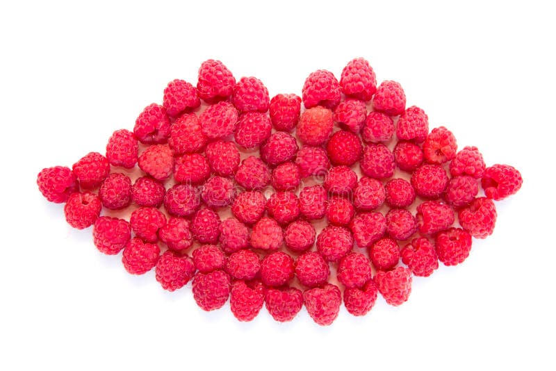 Lips in the Form of Raspberries Stock Photo Image of background