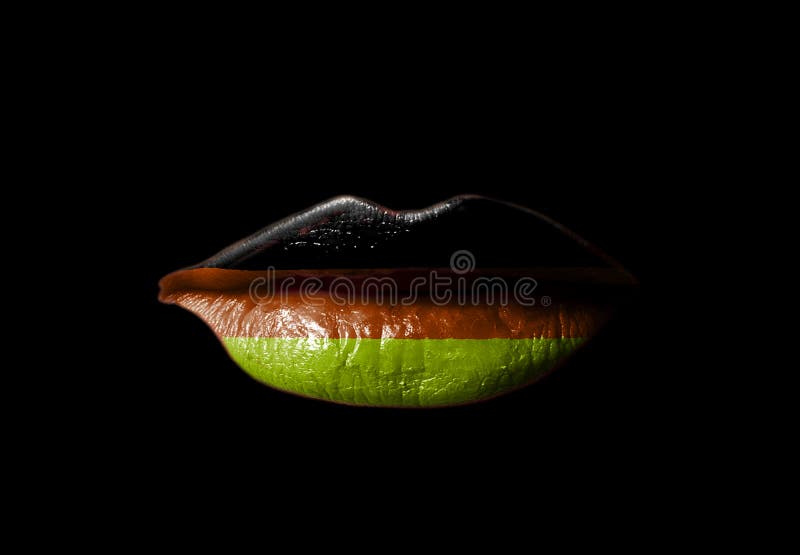 Lips with German flag stock photo. Image of independence 122734422