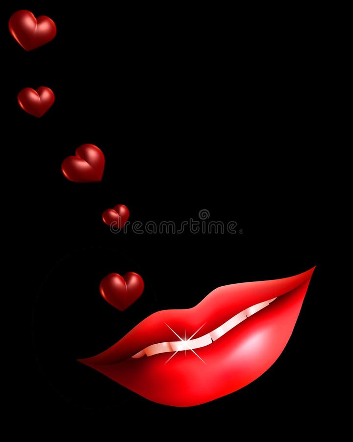 Lips and hearts stock vector. Illustration of gradient 8055870