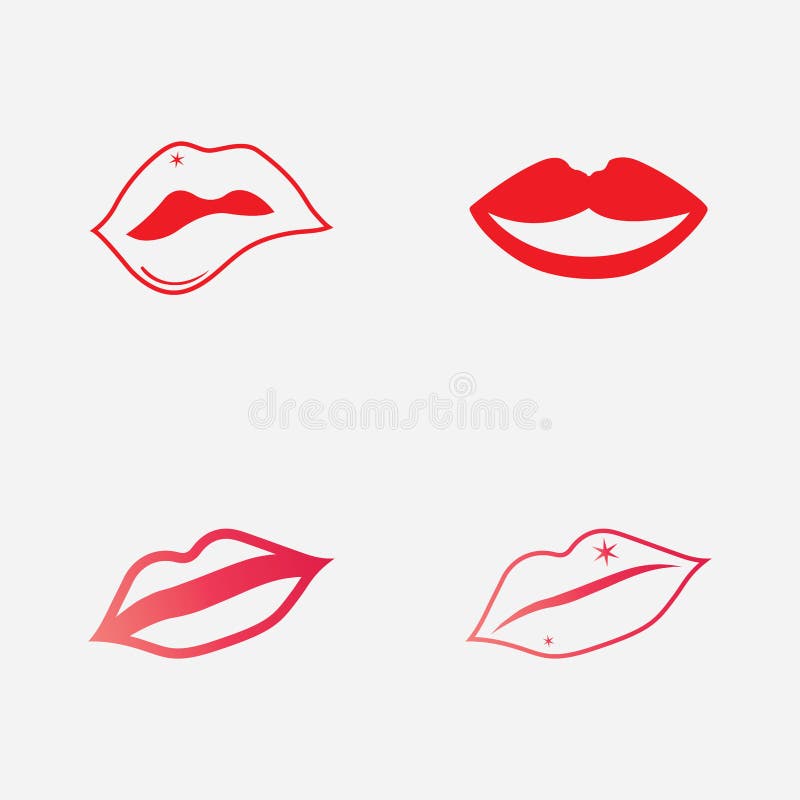 Lips Icon Cosmetic Logo Vector Template Stock Illustration