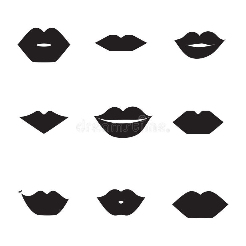Lips icons shape set stock vector. Illustration of element 77313426