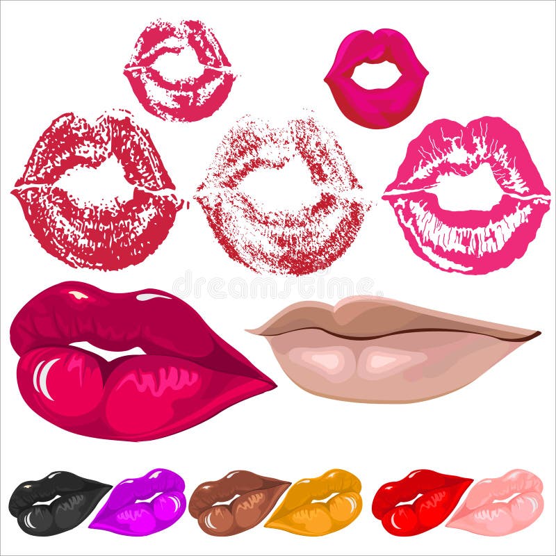 Lips kiss stock vector. Illustration of kiss, lipstick 7693060