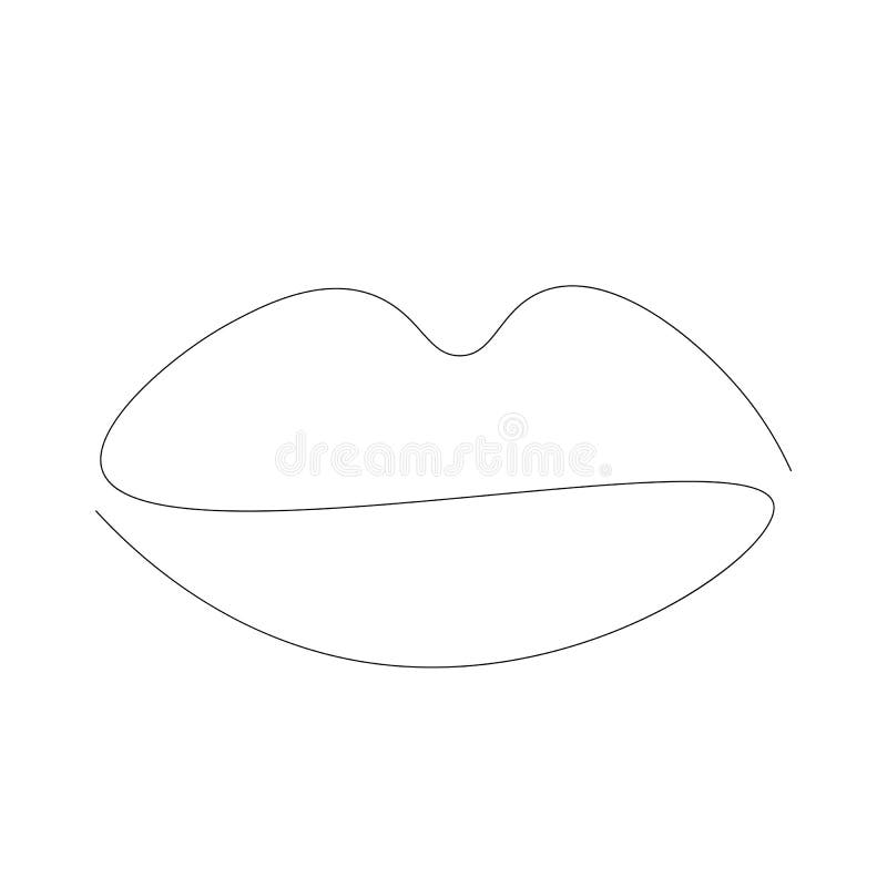 Lips Line Drawing. Vector Illustration Stock Vector Illustration of