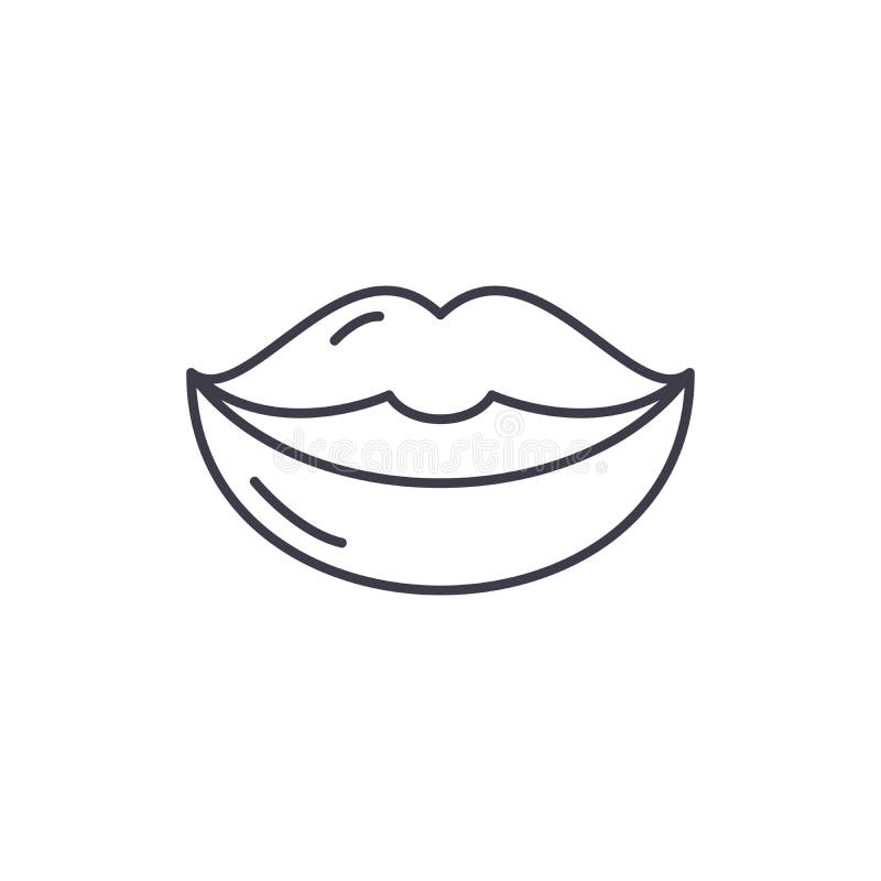 Lips Line Icon Concept. Lips Vector Linear Illustration, Symbol, Sign