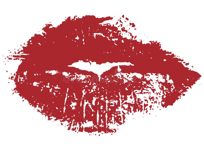 Lips, Red Lipstick Kiss. Vector Illustration Stock Vector