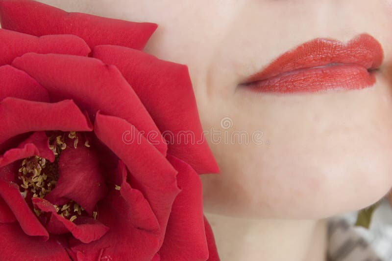 Lips and rose stock image. Image of precious, lovely, glamor 7196823