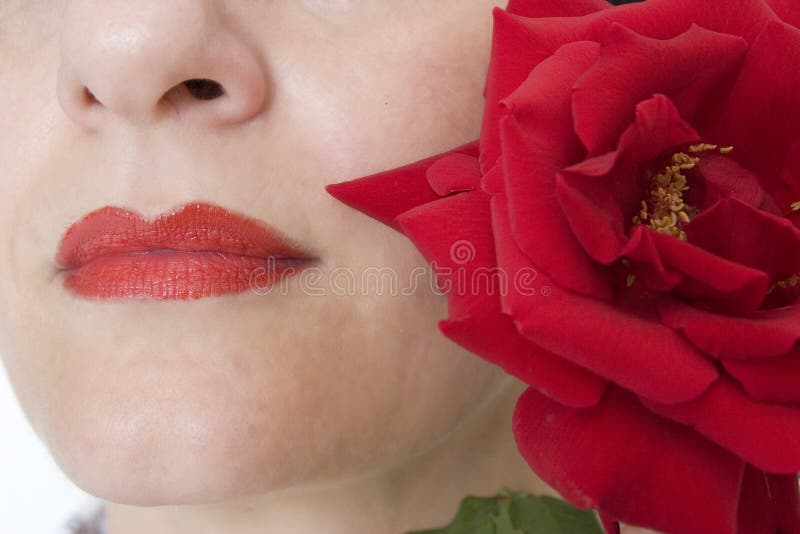 Lips and rose stock photo. Image of look, makeup, young 7196828