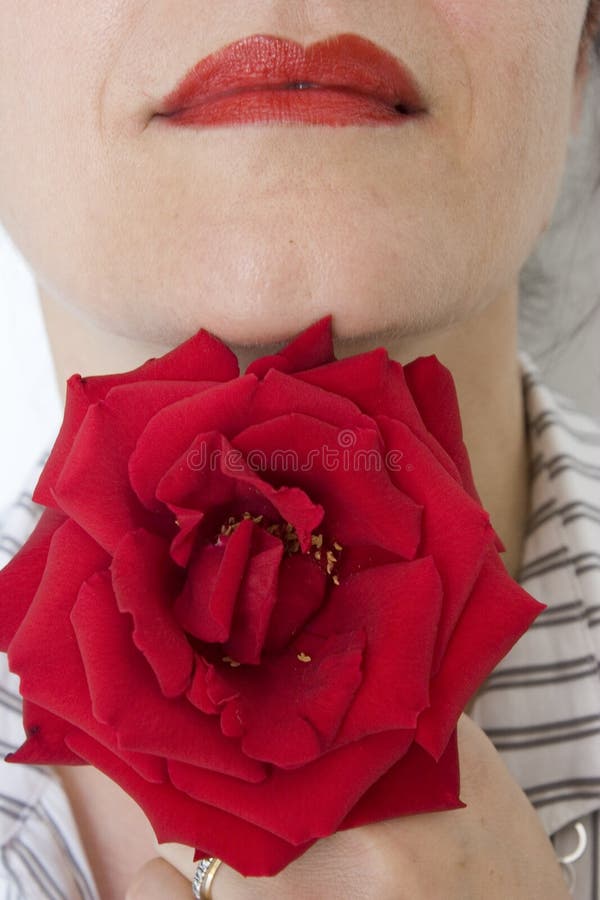 Lips and rose stock image. Image of girl, lips, adult 7196833