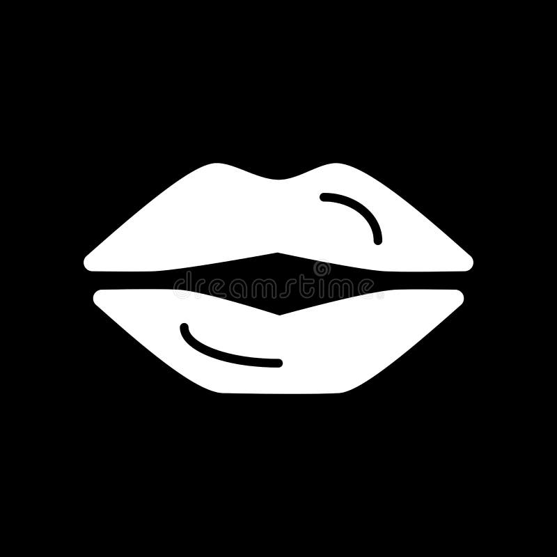Lips Simple Vector Icon. Black and White Illustration of Lips. Solid
