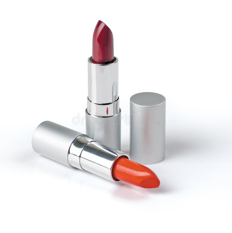 Lipstick on a white background for a make-up