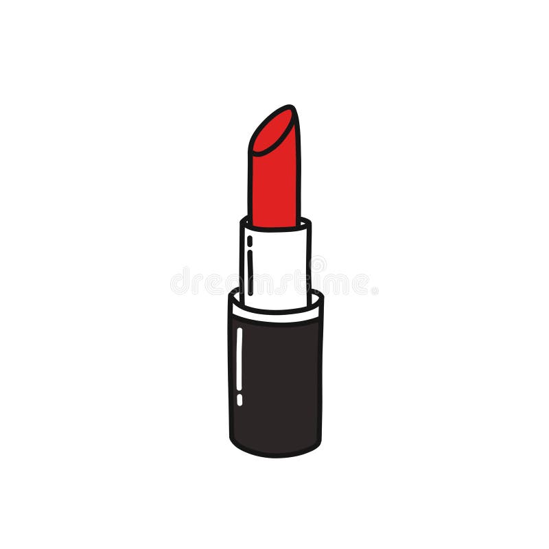 Lipstick Doodle Icon, Vector Illustration Stock Illustration