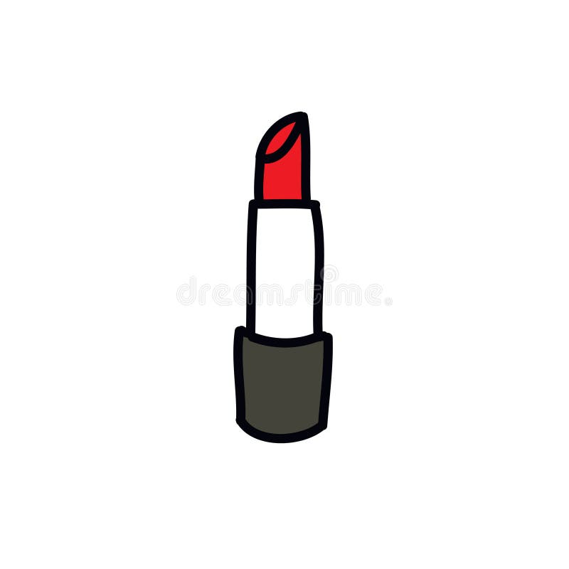 Lipstick Doodle Icon, Vector Illustration Stock Illustration
