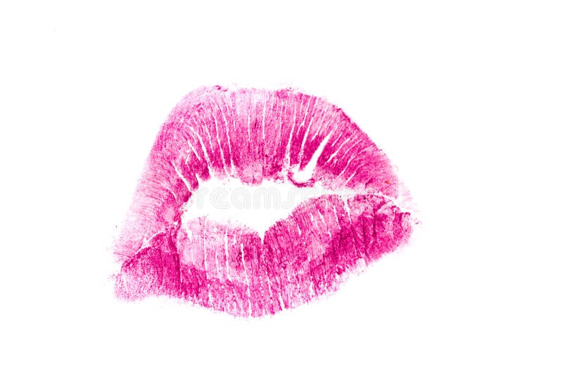 Lipstick Kiss Isolated on White Background Stock Photo Image of girl