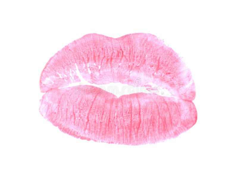 Lipstick Kiss Mark on White Background Stock Image Image of pink